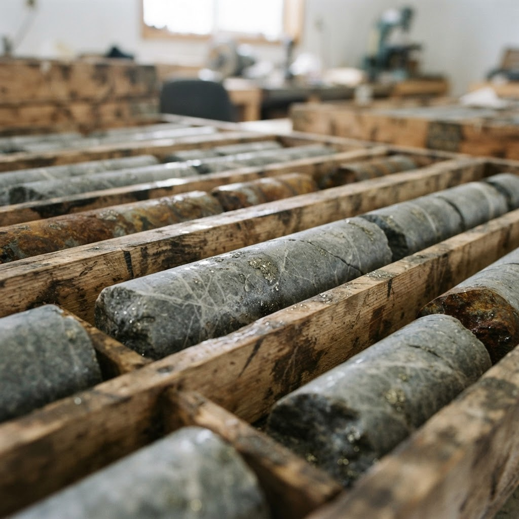 Drill core from the Fancamp Property area